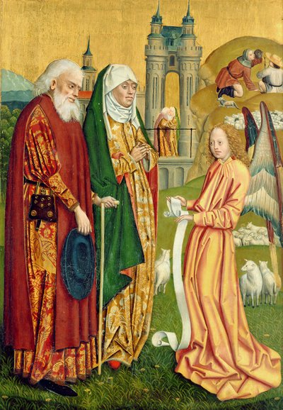 De Annunciatie aan Joachim en Anna, van het Koepelaltaar, 1499 door Absolon Stumme
